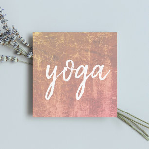 Modern Texture Pastel White Yoga Instructor Square Business Card