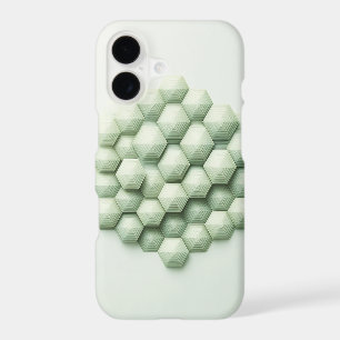 Modern Textured Geometric Hexagons - Elegant Mint