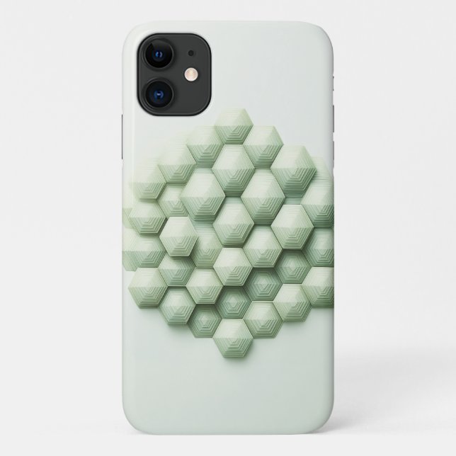 Modern Textured Geometric Hexagons - Elegant Mint  Case-Mate iPhone Case (Back)