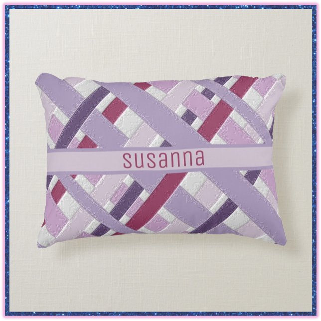 Modern Textured Mauve Striped  Accent Pillow (Creator Uploaded)