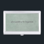 Modern Textured Sage Green Watercolor Custom  Business Card Holder<br><div class="desc">Modern Textured Sage Green Abstract Watercolor Professional Custom Business Card Case</div>