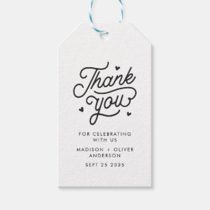 Modern Thank You Bold Typography Wedding Gift Tags