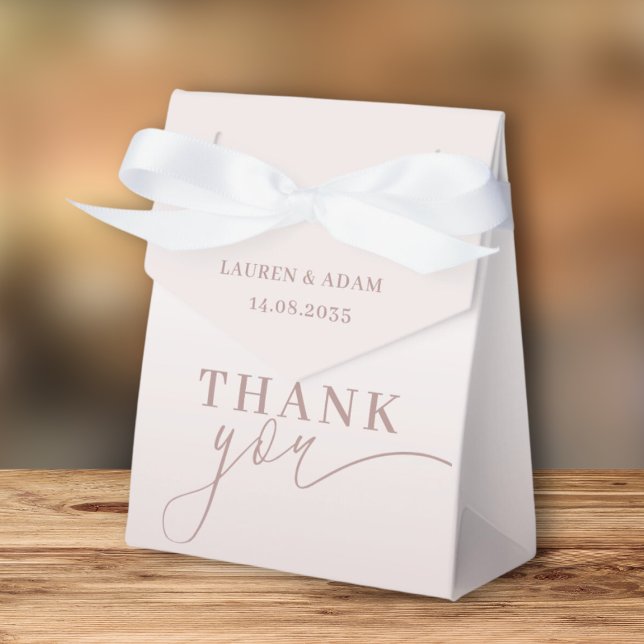  Modern Thank You Calligraphy Rose Gold   Favor Box (Creator Uploaded)