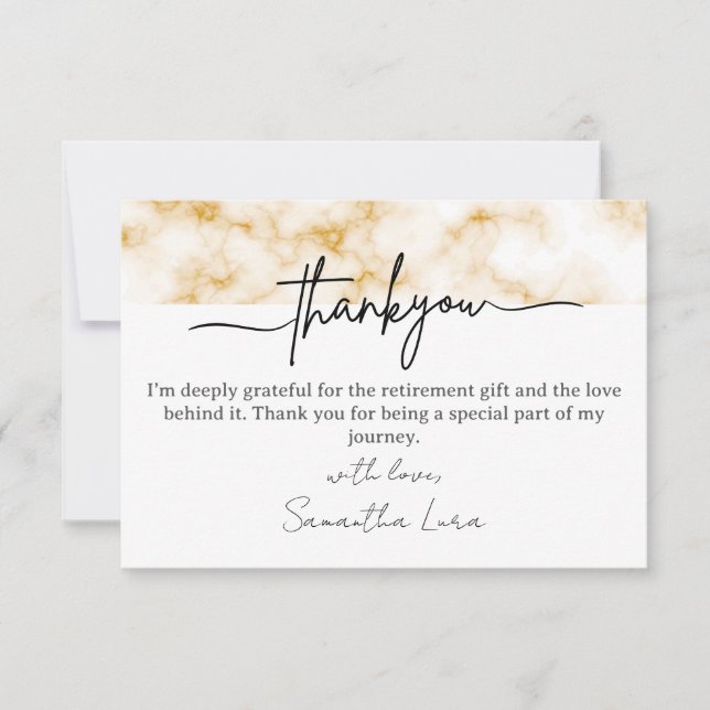 Modern Thank You Card For Retirement Gifts (Front)