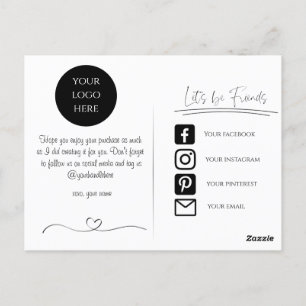 Modern thank you cards for small businesses