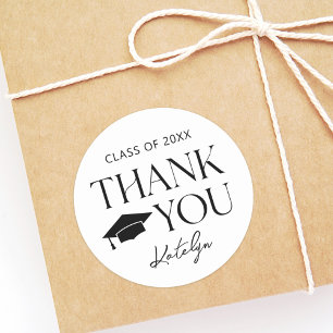 Modern Thank You Class of 2026 Graduation Party Classic Round Sticker