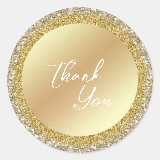 Modern Thank You Classic Round Sticker (Front)