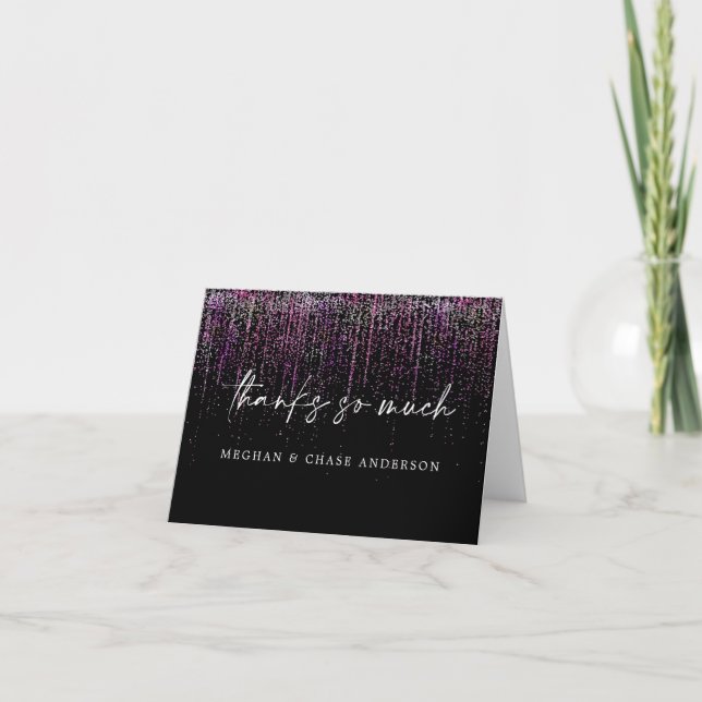 Modern Thank You Edgy Magenta Glitter (Front)