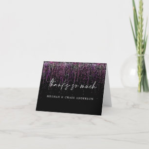 Modern Thank You Edgy Magenta Glitter