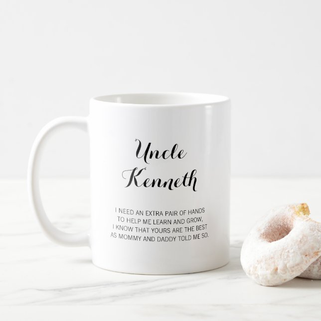 Modern Thank You For Being My Godfather Coffee Mug (With Donut)