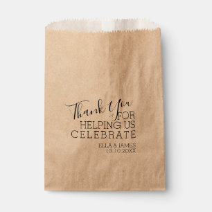 Modern Thank You For Helping Celebrate Wedding Favour Bag