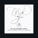 Modern Thank You For Shopping Small Branding Squar Square Business Card<br><div class="desc">Cute,  modern,  and minimalist small business insert card featuring the elegant script words "thank you" with a hand-drawn heart in the middle. All colours are editable. Please add your logo,  message on the back,  and social media information.</div>