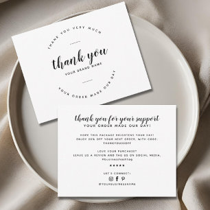 Modern thank you for support card