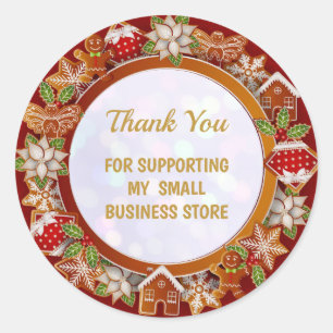 Modern Thank You For Supporting My Small Business Classic Round Sticker