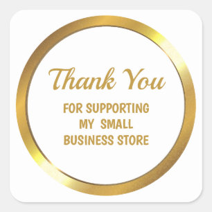Modern Thank You For Supporting My Small Business Square Sticker