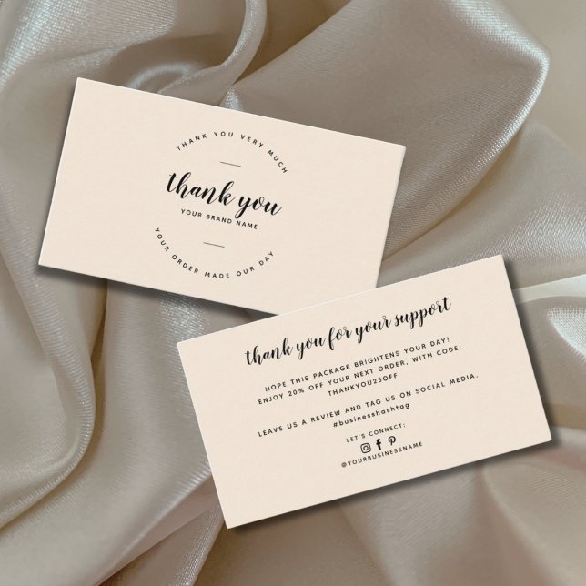 Modern thank you for supporting small  business card (Creator Uploaded)