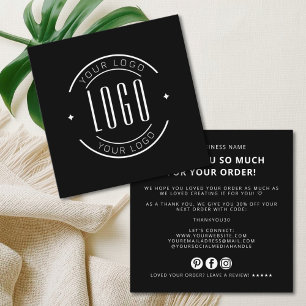 Modern thank you for your order simple logo square business card