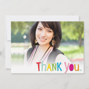 MODERN THANK YOU fun typography trendy colourful Card