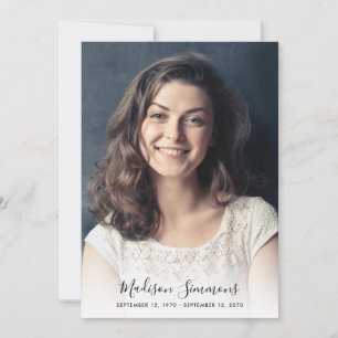 Modern Thank You Funeral Photo Sympathy Grief Card