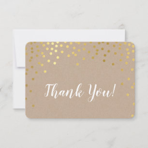 MODERN THANK YOU gold confetti spot rustic kraft