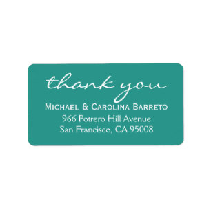 Modern Thank You Labels - Teal