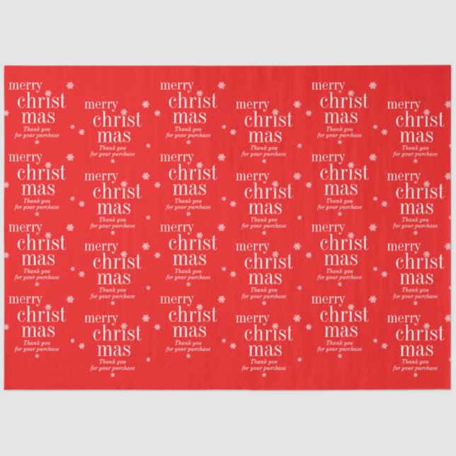 Modern Thank you Merry Christmas purchase Tissue Paper (Front)