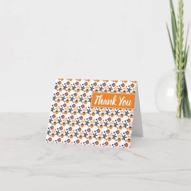 Modern Thank You Mini Ditsy Floral Card (Front)
