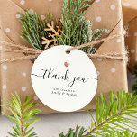 Modern Thank You Script Rose Gold Heart Wedding Favour Tags<br><div class="desc">This modern chic printed rose gold heart wedding thank you gift favour tag features hand-lettered script calligraphy alongside your names in elegant serif typography. Space for additional message on the back. This is the black and white version.</div>