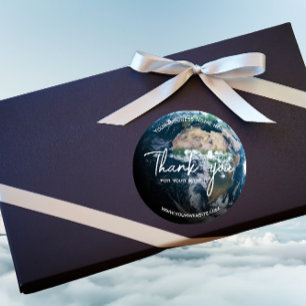 Modern Thank You Stickers Earth Customable round