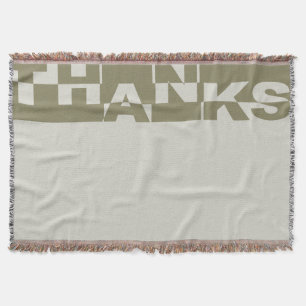 Modern THANKS Banner + your backgr. & ideas Throw Blanket