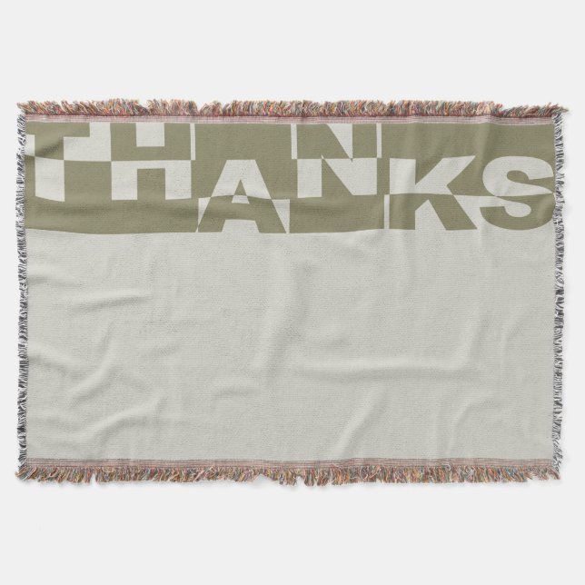 Modern THANKS Banner + your backgr. & ideas Throw Blanket (Front)