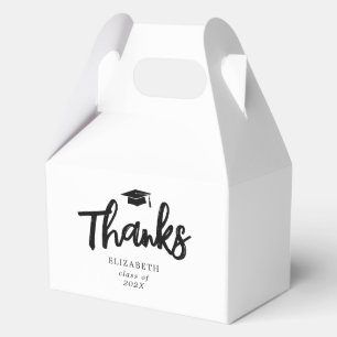 Modern Thanks Brush Script Graduation  Favor Box