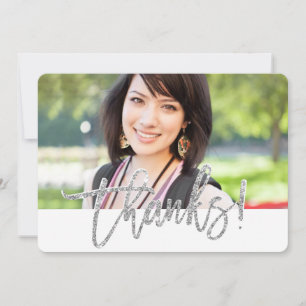 MODERN THANKS simple modern minimalist script Thank You Card