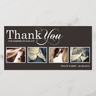 MODERN THANKS WEDDING THANK YOU CARD