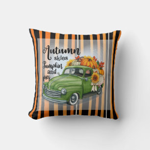 Modern Thanksgiving Beautiful Autumn Collection Throw Pillow