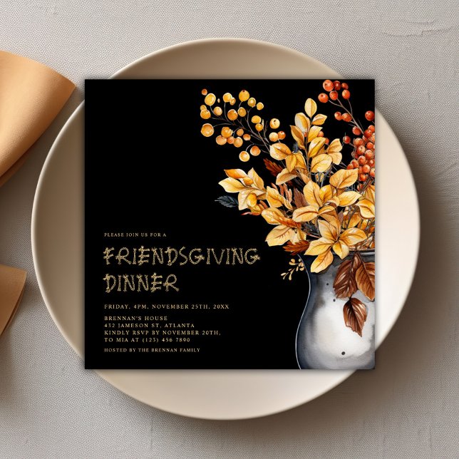 Modern Thanksgiving Elegant Friendsgiving Invitation (Modern Thanksgiving Elegant Friendsgiving Invitation)