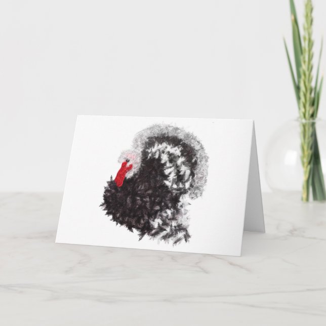 Modern Thanksgiving glam turkey Holiday Card (Front)