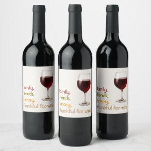 Modern Thanksgiving Typography Cozy Fall Wine Label
