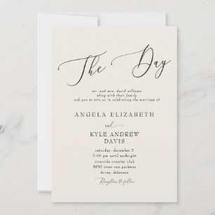 Modern The Day Beige Elegant & Modern II Wedding Invitation