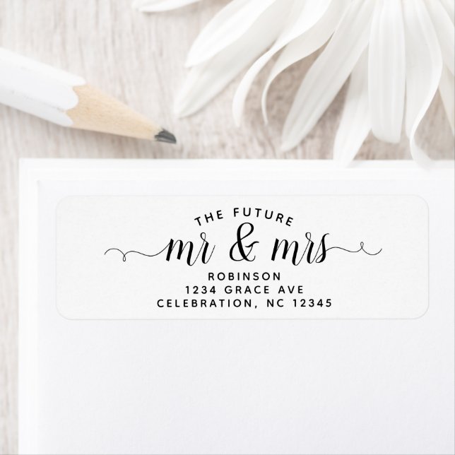 Modern The Future M. & Mme Mariage Retour Adresse (En situation)