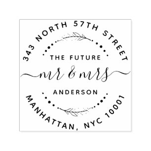 Modern The Future Mr & Mrs Wedding Return Address Self-inking Stamp