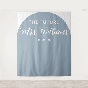 Modern The Future Mrs Bridal Shower blue Arch Tapestry