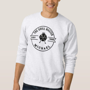Modern The Grill Master Established Year Name Sweatshirt