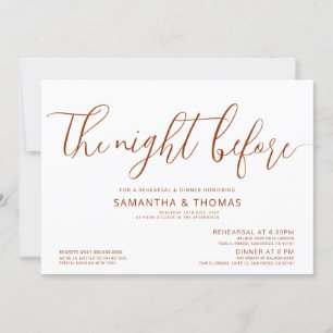 Modern The Night Before Wedding Rehearsal Dinner Invitation