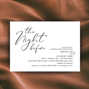 Modern The Night Before Wedding Rehearsal Dinner Invitation