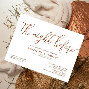 Modern The Night Before Wedding Rehearsal Dinner  Invitation