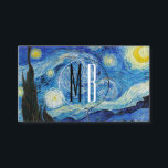Modern The Starry Night Van Gogh Business Card<br><div class="desc">These striking business cards feature the iconic 1889 painting by Vincent van Gogh showing a scene based off the view from his bedroom in the asylum he was staying in. It uses rich blue pigments, and fairly rare Indian Yellow pigment. Surprisingly, it seems that he wasn't particularly fond of it....</div>