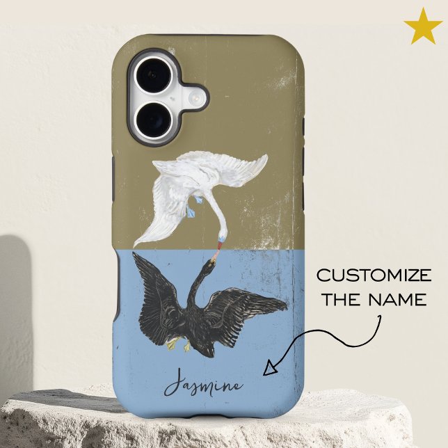 Modern The Swan Vintage Artwork Custom Name  (Creator Uploaded)