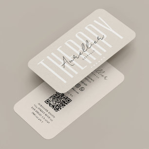 Modern Therapist Psychotherapy Sand Psychologist Business Card