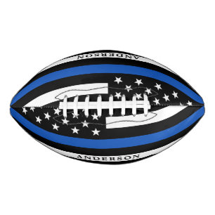 Modern Thin Blue Line Personalized Police Officer Football